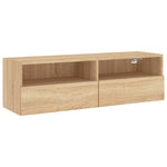 Vegghengt Tv-Benk Sonoma Eik 100X30X30 Cm Konstruert Tre