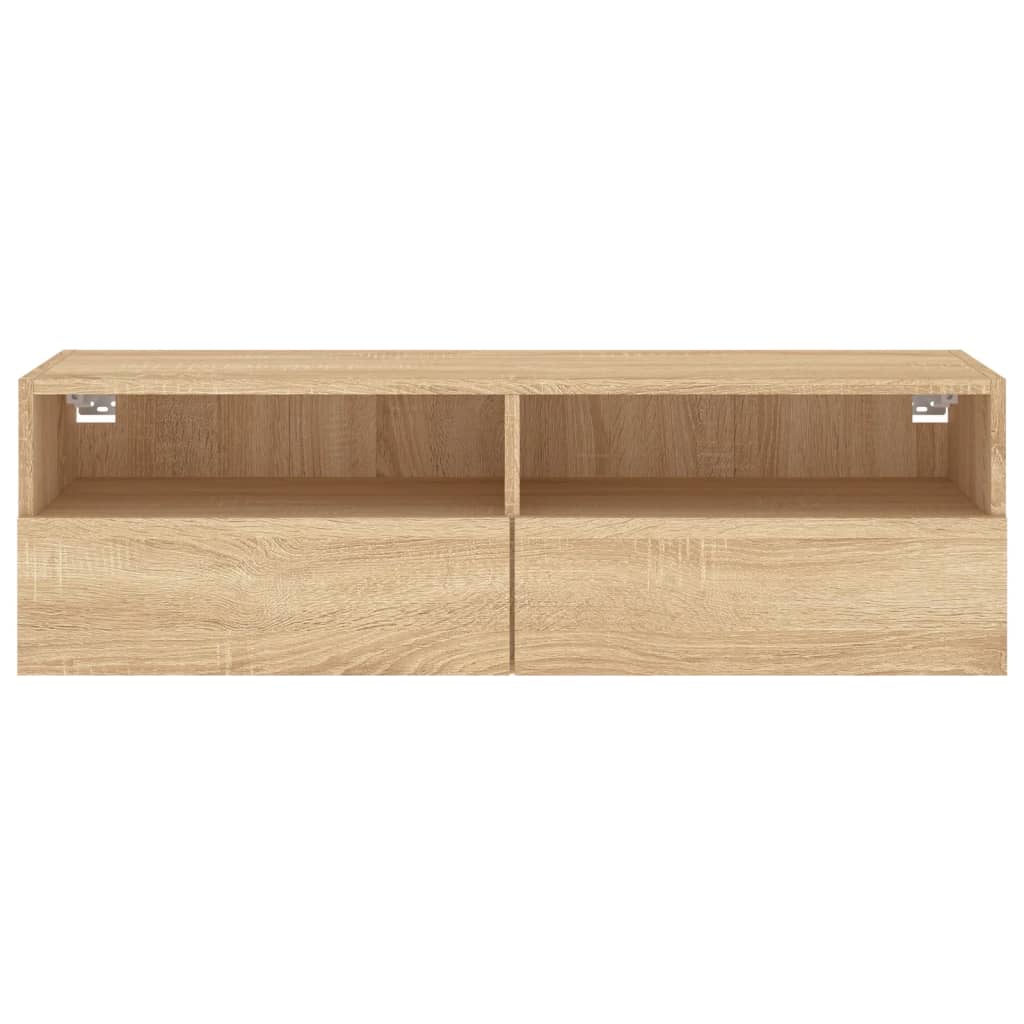 Vegghengt Tv-Benk Sonoma Eik 100X30X30 Cm Konstruert Tre