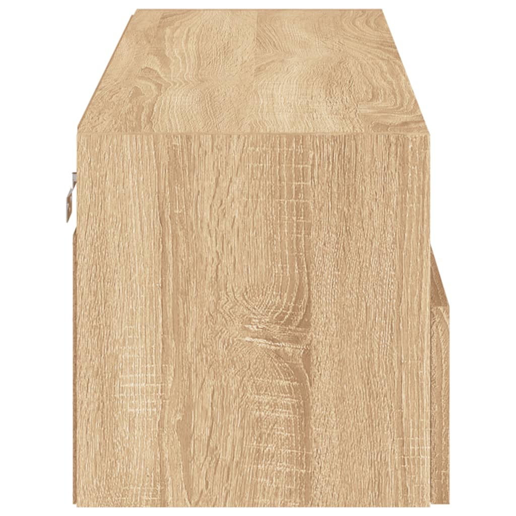 Vegghengt Tv-Benk Sonoma Eik 100X30X30 Cm Konstruert Tre