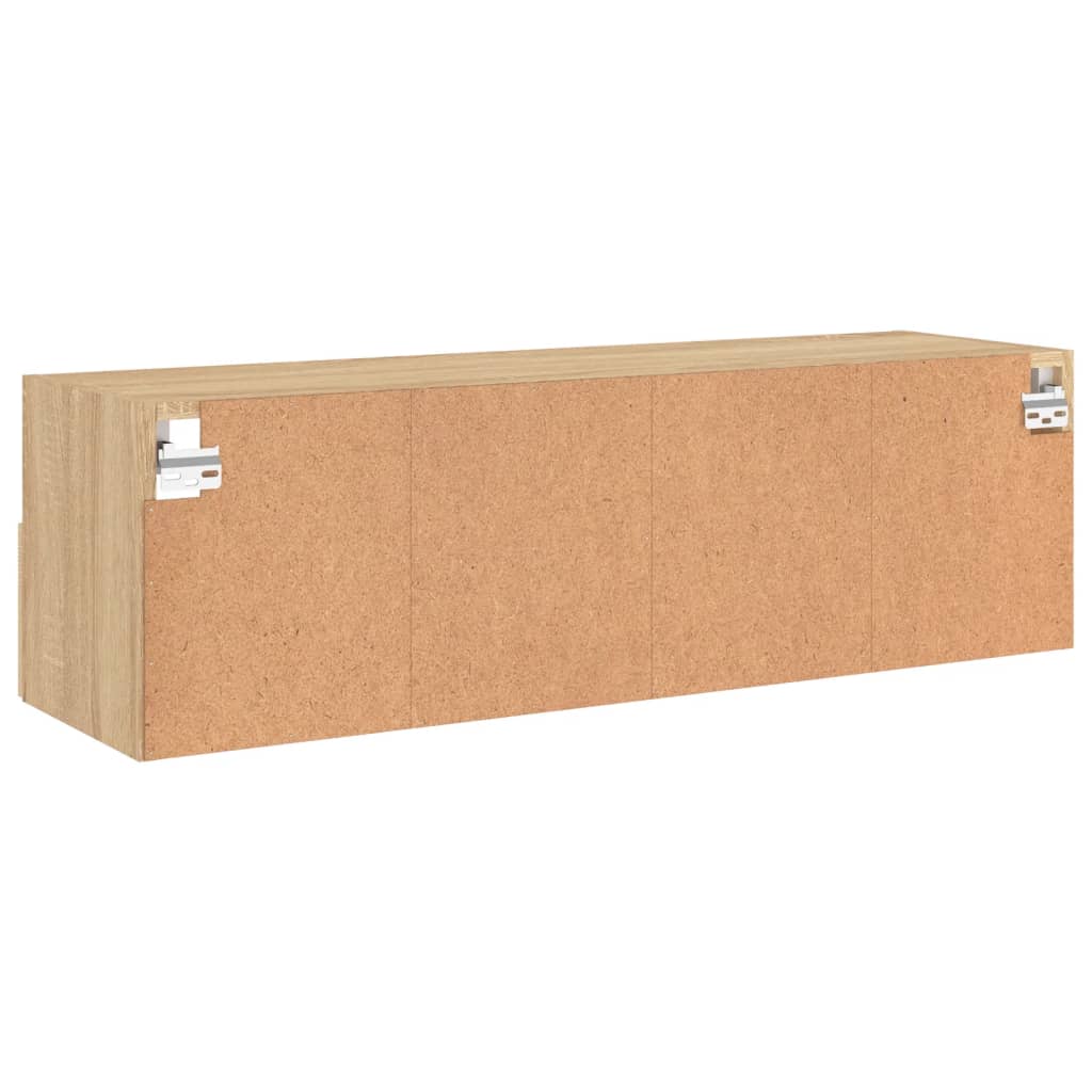 Vegghengt Tv-Benk Sonoma Eik 100X30X30 Cm Konstruert Tre
