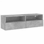 Vegghengt Tv-Benk Betonggrå 100X30X30 Cm Konstruert Tre