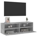 Vegghengt Tv-Benk Betonggrå 100X30X30 Cm Konstruert Tre