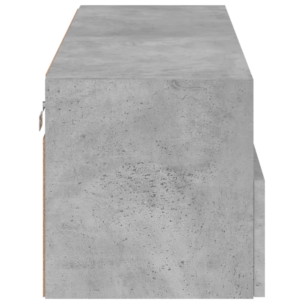 Vegghengt Tv-Benk Betonggrå 100X30X30 Cm Konstruert Tre