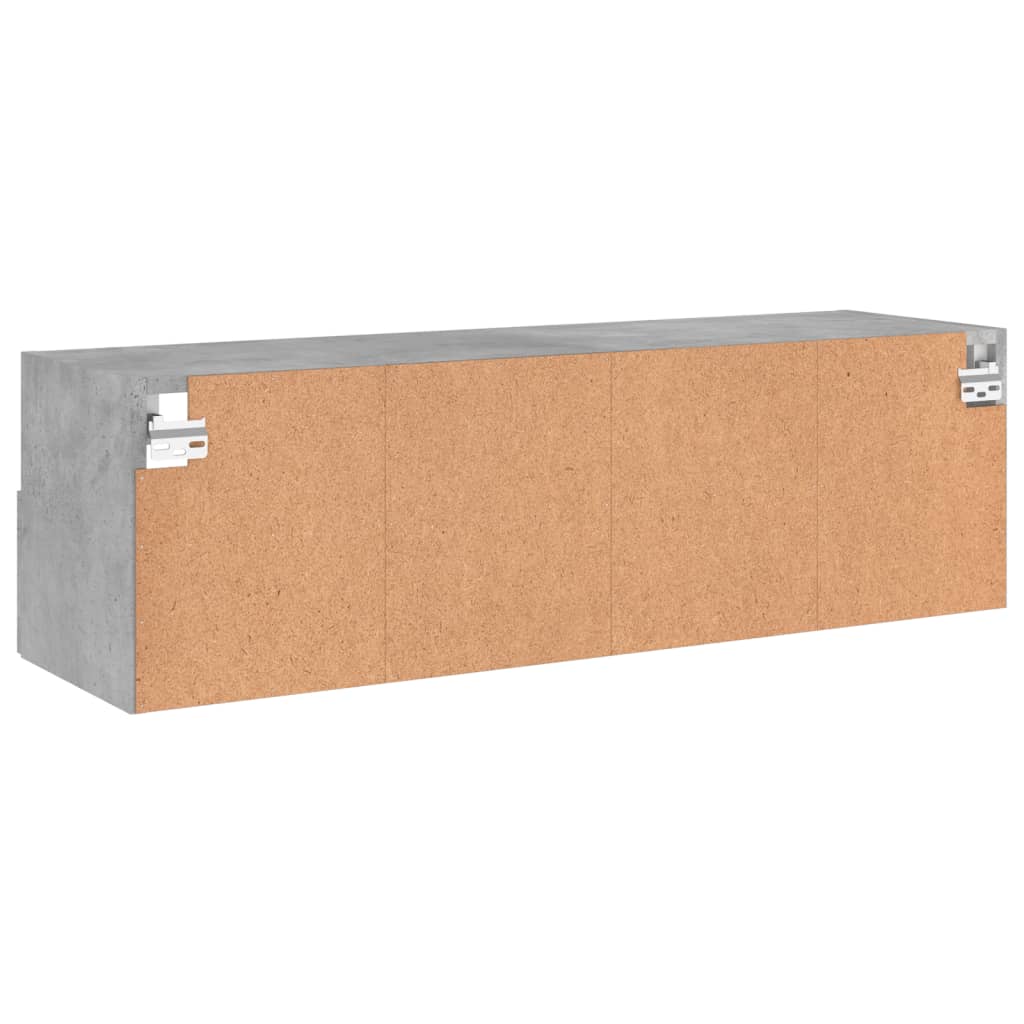 Vegghengt Tv-Benk Betonggrå 100X30X30 Cm Konstruert Tre