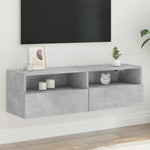 Vegghengt Tv-Benk Betonggrå 100X30X30 Cm Konstruert Tre