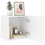 Vegghengte Tv-Benker 2 Stk Hvit 40,5X30X40 Cm Konstruert Tre