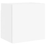 Vegghengte Tv-Benker 2 Stk Hvit 40,5X30X40 Cm Konstruert Tre