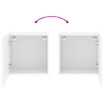 Vegghengte Tv-Benker 2 Stk Hvit 40,5X30X40 Cm Konstruert Tre