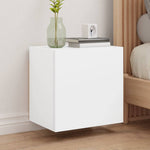 Vegghengte Tv-Benker 2 Stk Hvit 40,5X30X40 Cm Konstruert Tre