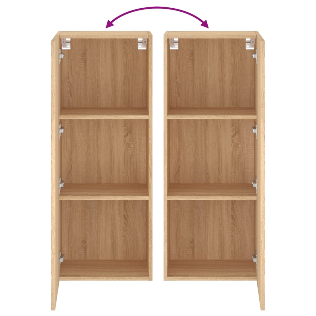 Vegghengt Tv-Benk Sonoma Eik 40,5X30X102 Cm Konstruert Tre