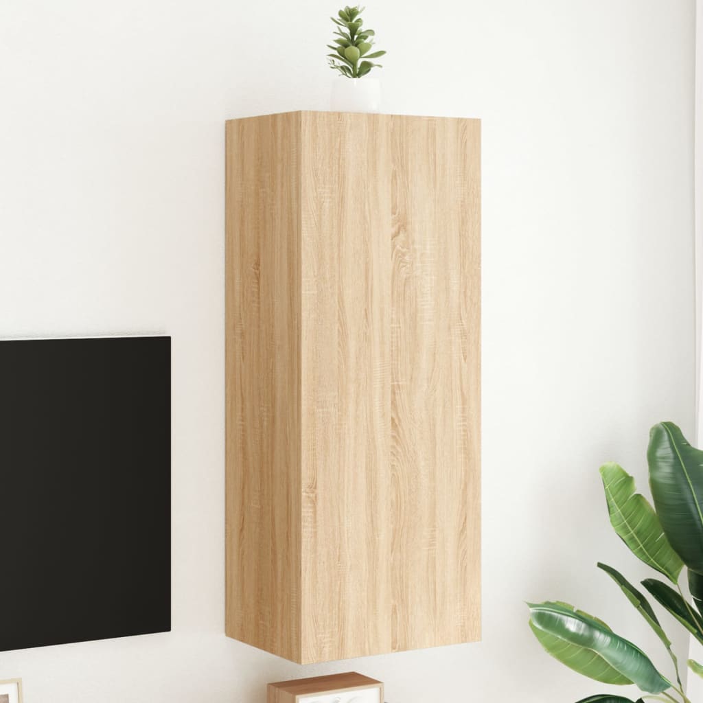 Vegghengt Tv-Benk Sonoma Eik 40,5X30X102 Cm Konstruert Tre