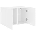 Vegghengt Tv-Benk Hvit 60X30X41 Cm