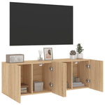 Veggmonterte Tv-Benker 2 Stk Sonoma Eik 60X30X41 Cm