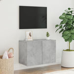 Vegghengt Tv-Benk Betonggrå 60X30X41 Cm
