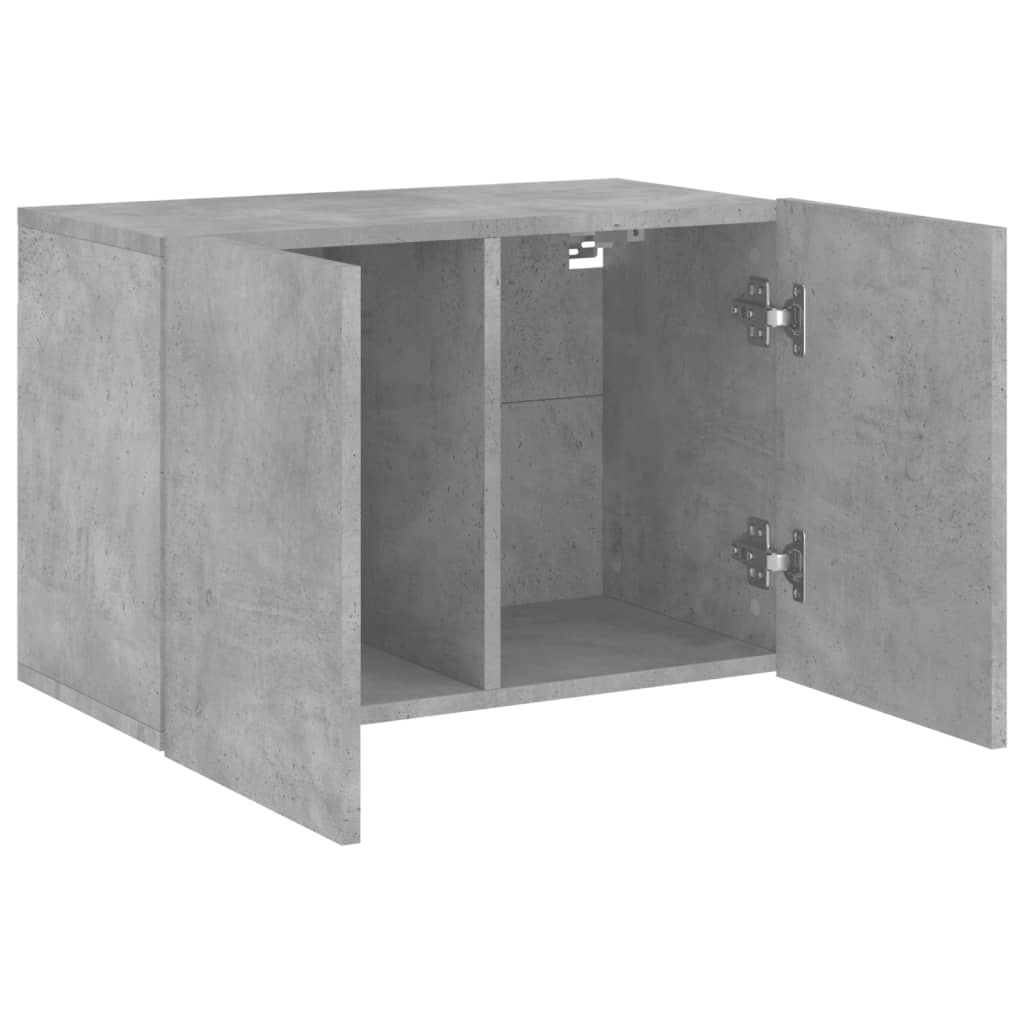 Vegghengt Tv-Benk Betonggrå 60X30X41 Cm