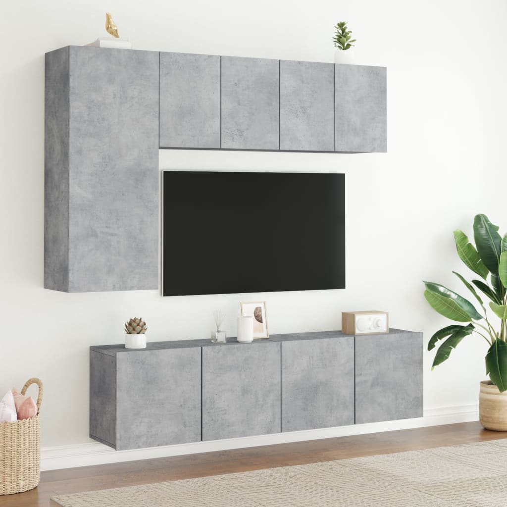 Vegghengt Tv-Benk Betonggrå 60X30X41 Cm