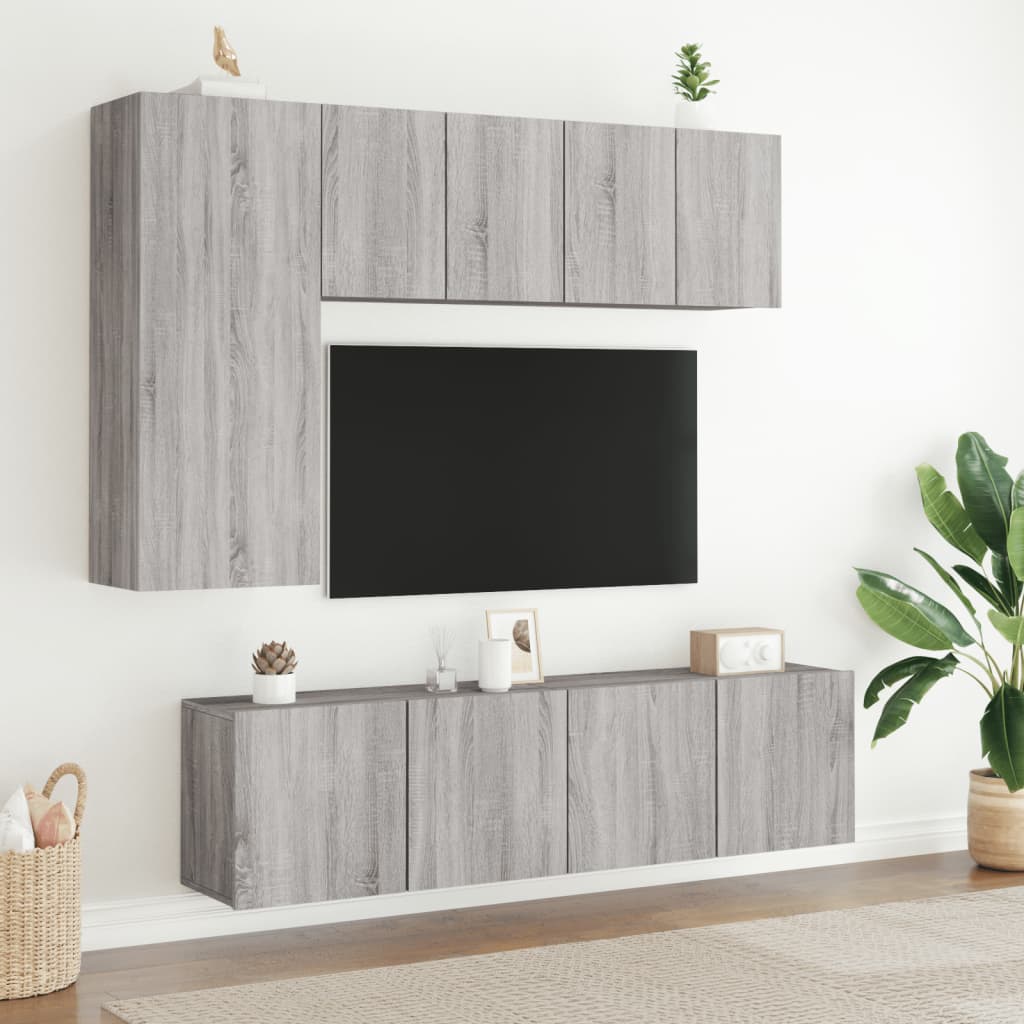 Vegghengt Tv-Benk Grå Sonoma 60X30X41 Cm