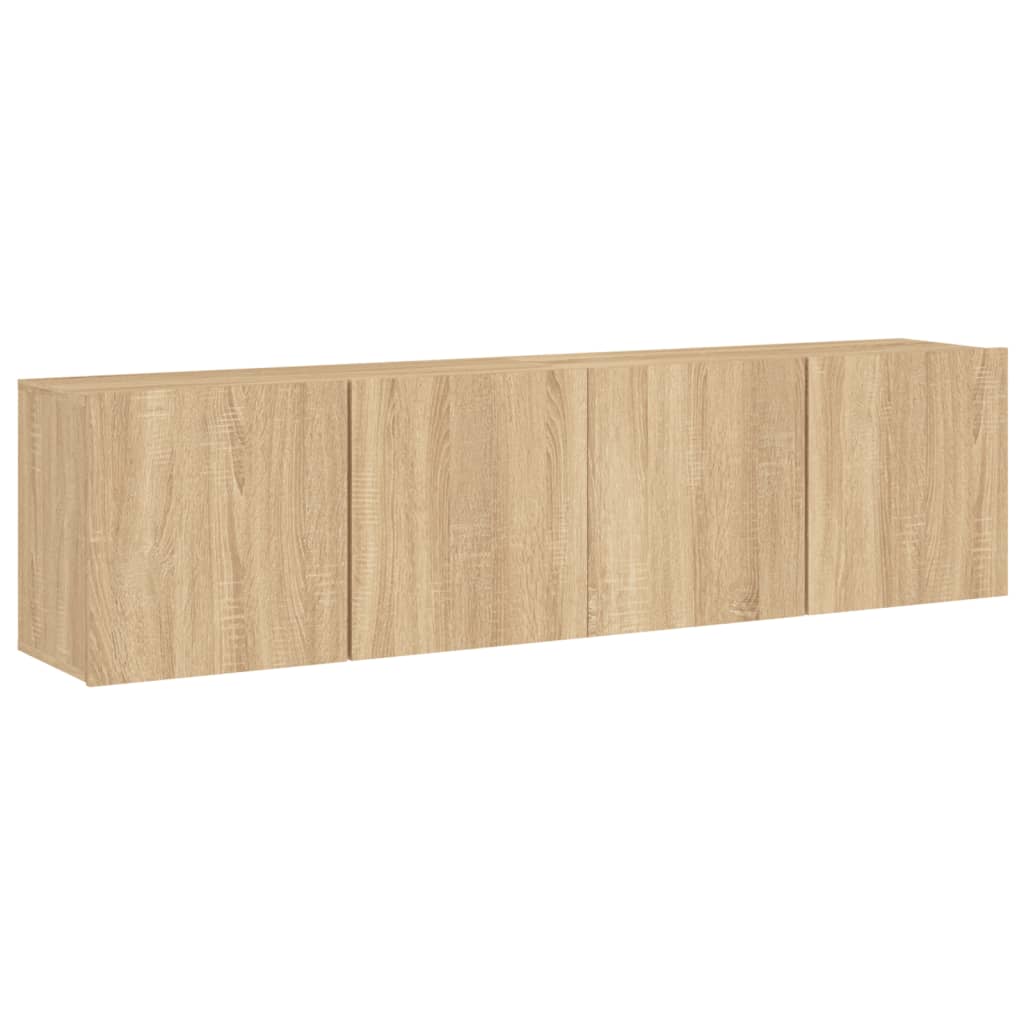 Veggmonterte Tv-Benker 2 Stk Sonoma Eik 80X30X41 Cm