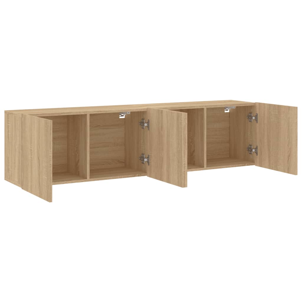 Veggmonterte Tv-Benker 2 Stk Sonoma Eik 80X30X41 Cm
