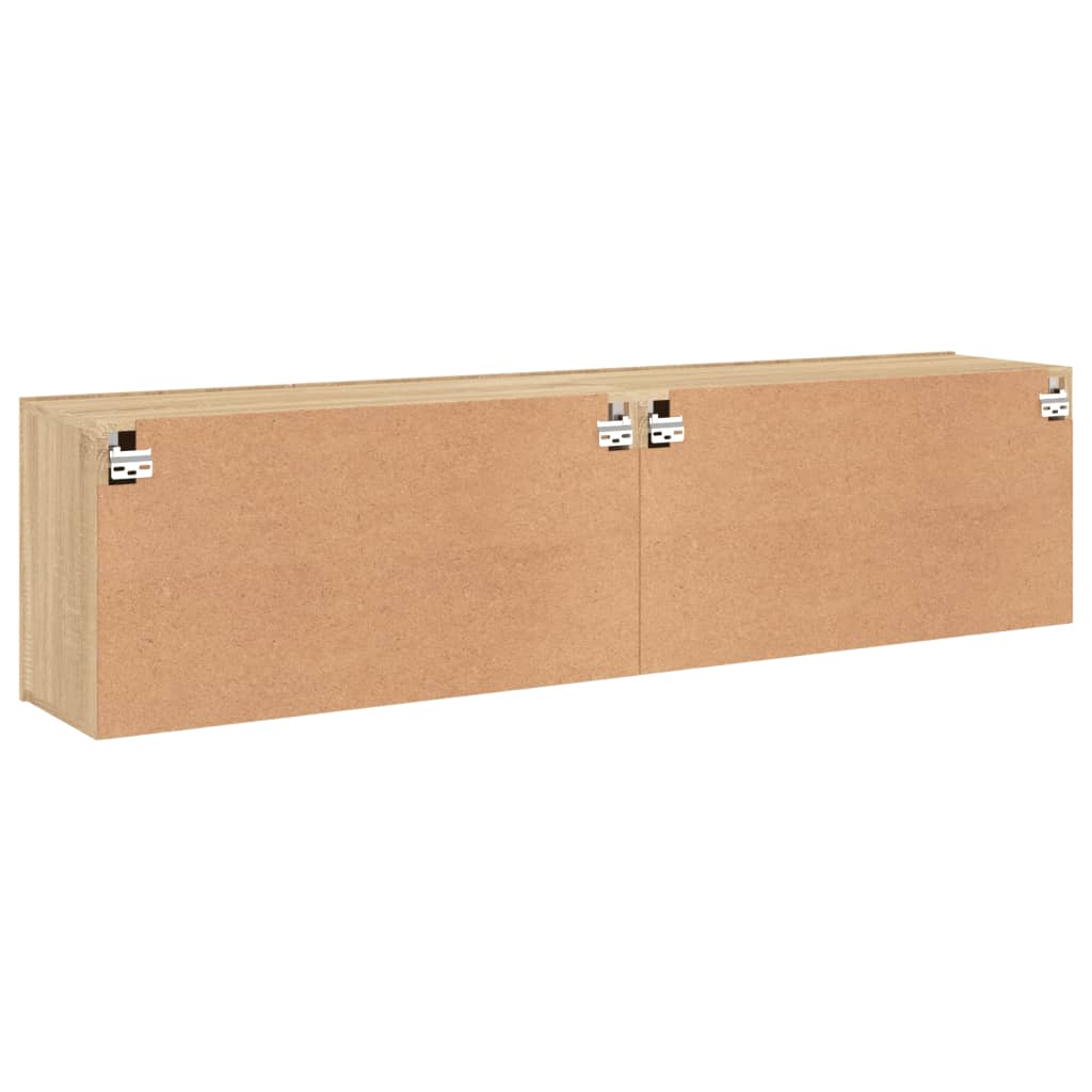 Veggmonterte Tv-Benker 2 Stk Sonoma Eik 80X30X41 Cm