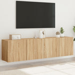 Veggmonterte Tv-Benker 2 Stk Sonoma Eik 80X30X41 Cm