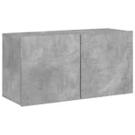 Vegghengt Tv-Benk Betonggrå 80X30X41 Cm