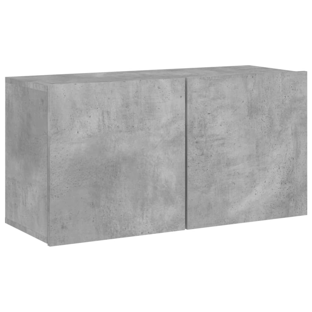 Vegghengt Tv-Benk Betonggrå 80X30X41 Cm