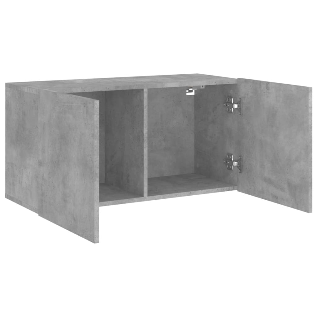 Vegghengt Tv-Benk Betonggrå 80X30X41 Cm