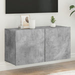Vegghengt Tv-Benk Betonggrå 80X30X41 Cm