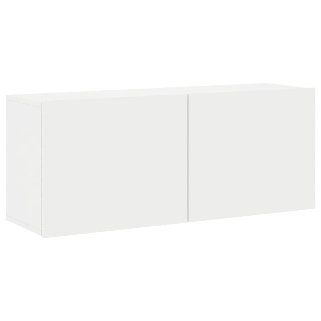 Vegghengt Tv-Benk Hvit 100X30X41 Cm