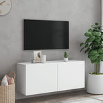 Vegghengt Tv-Benk Hvit 100X30X41 Cm