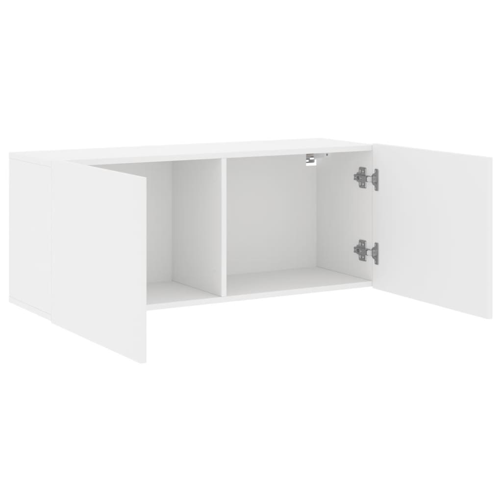 Vegghengt Tv-Benk Hvit 100X30X41 Cm