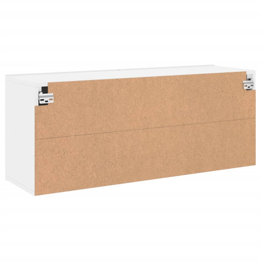 Vegghengt Tv-Benk Hvit 100X30X41 Cm