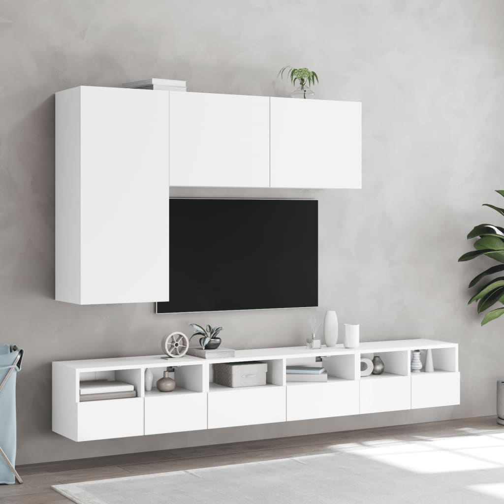 Vegghengt Tv-Benk Hvit 100X30X41 Cm