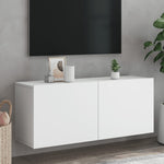 Vegghengt Tv-Benk Hvit 100X30X41 Cm