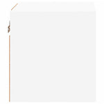 Vegghengt Tv-Benk Med Led Hvit 30X28,5X30 Cm