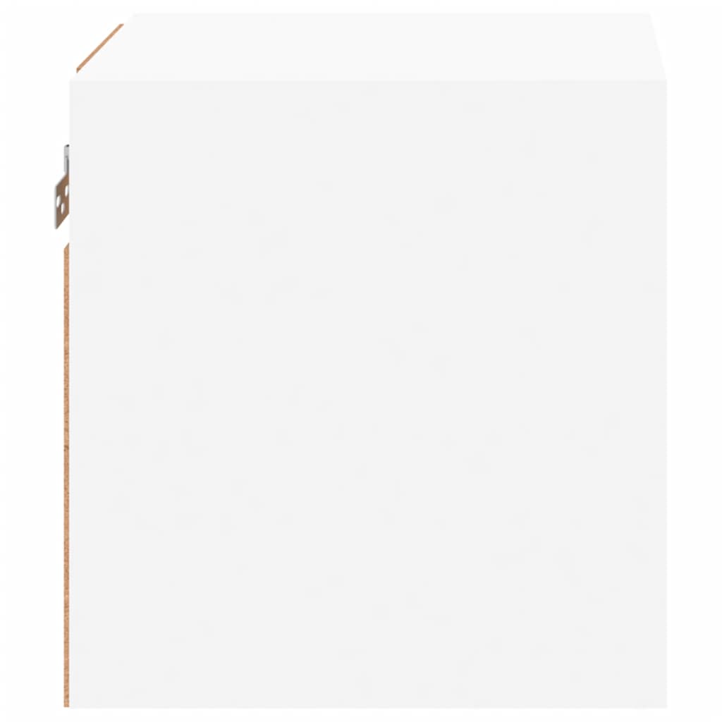 Vegghengt Tv-Benk Med Led Hvit 30X28,5X30 Cm
