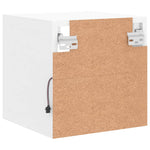 Vegghengt Tv-Benk Med Led Hvit 30X28,5X30 Cm