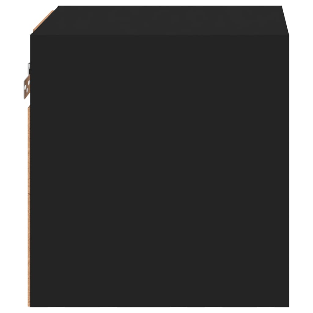 Vegghengt Tv-Benk Med Led Svart 30X28,5X30 Cm