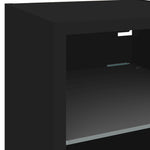 Vegghengt Tv-Benk Med Led Svart 30X28,5X30 Cm