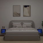 Vegghengt Tv-Benk Med Led 2 Stk Svart 30X28,5X30 Cm
