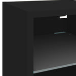 Vegghengt Tv-Benk Med Led 2 Stk Svart 30X28,5X30 Cm