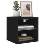 Vegghengt Tv-Benk Med Led 2 Stk Svart 30X28,5X30 Cm