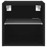Vegghengt Tv-Benk Med Led 2 Stk Svart 30X28,5X30 Cm