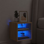 Vegghengt Tv-Benk Med Led Sonoma Eik 30X28,5X30 Cm