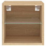 Vegghengt Tv-Benk Med Led Sonoma Eik 30X28,5X30 Cm
