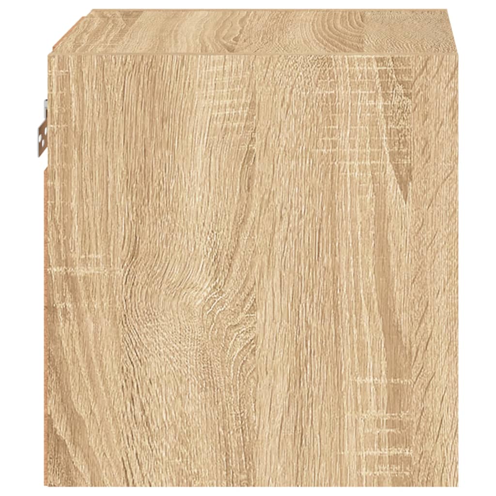 Vegghengt Tv-Benk Med Led Sonoma Eik 30X28,5X30 Cm