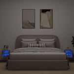 Vegghengt Tv-Benk Med Led 2 Stk Sonoma Eik 30X28,5X30 Cm