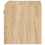 Vegghengt Tv-Benk Med Led 2 Stk Sonoma Eik 30X28,5X30 Cm