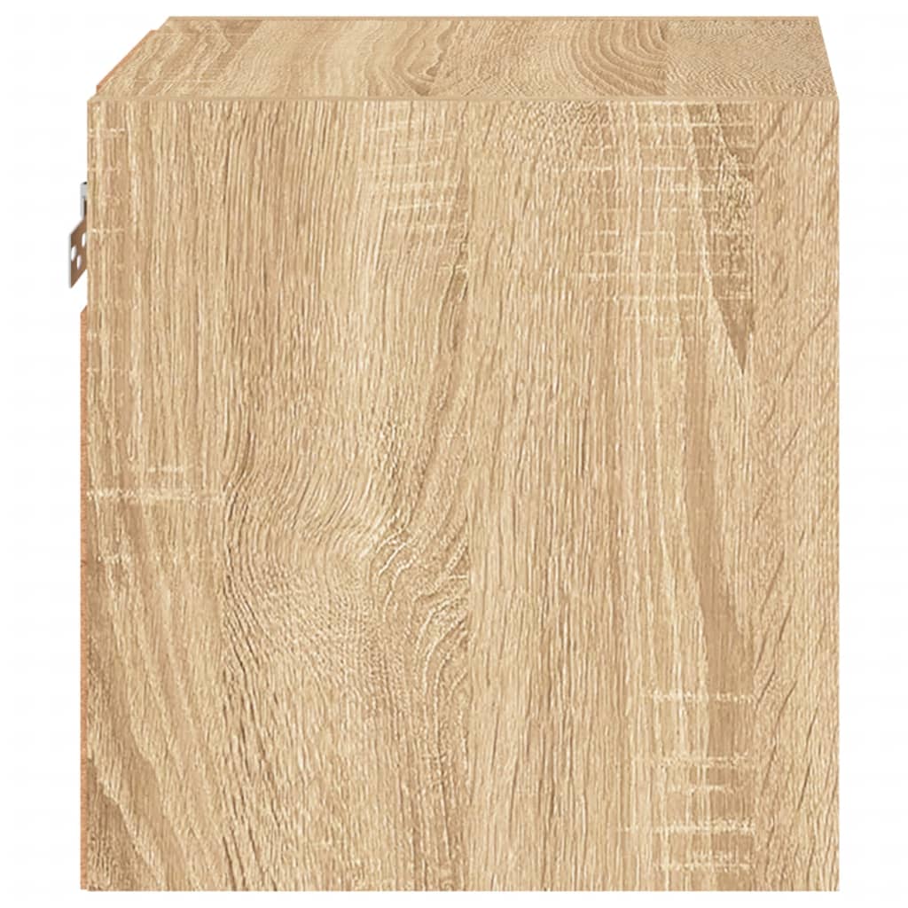 Vegghengt Tv-Benk Med Led 2 Stk Sonoma Eik 30X28,5X30 Cm